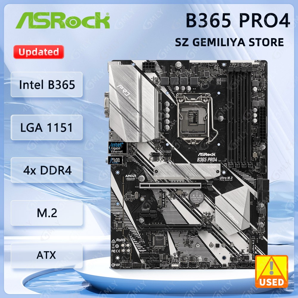 ASROCK B365 Pro4 Motherboard B365 LGA 1151 Support i9-9900K 9900 i7-9700K i5-8500 9400F i3-9100 CPU