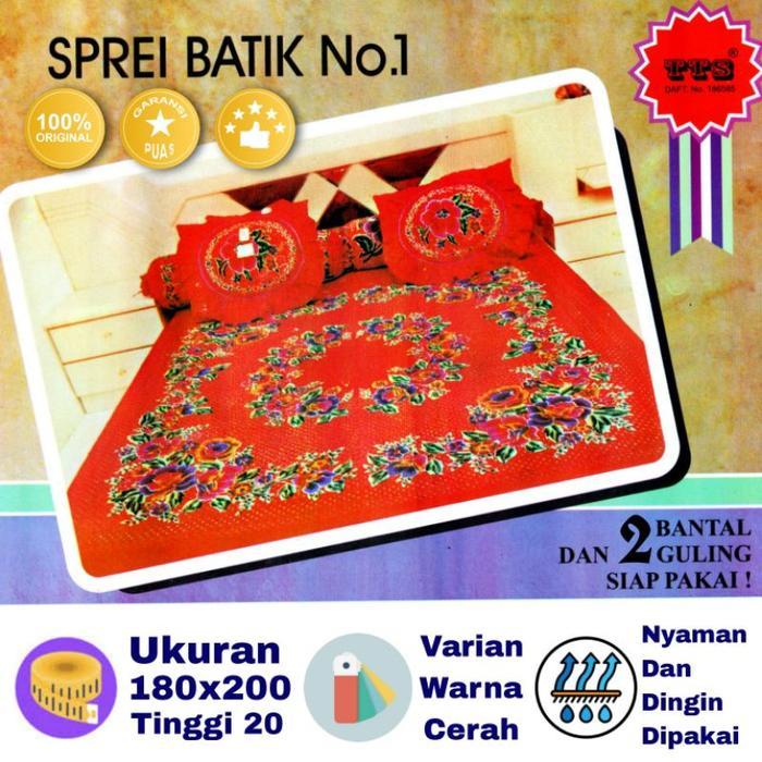 Sprei Batik TTS 180 x 200 Bantal 2 T20 King Size Katun B2 Ukuran No 1