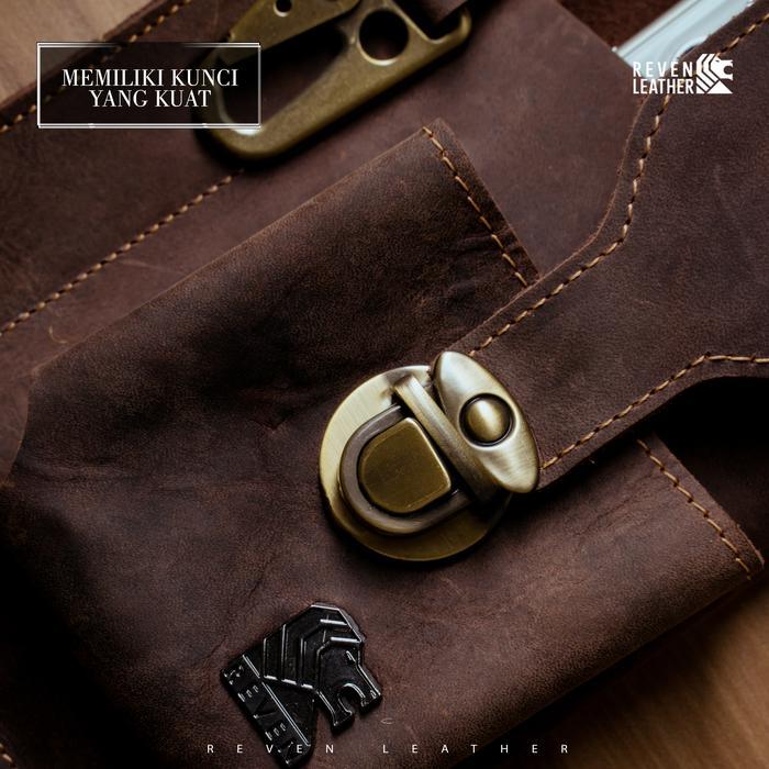 New Tas Sling Phone Bag HP Kulit Asli Pria Cowo Cowok Waterproof Anti Air