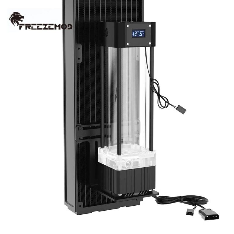 FREEZEMOD AIO Pump+Reservoir With Temperature Display,Water Tank Res Combo For PC Water Cooling