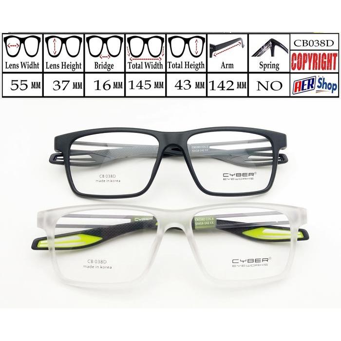 frame kacamata ORIGINAL CYBER EYEWORKS minus frame kacamata sport