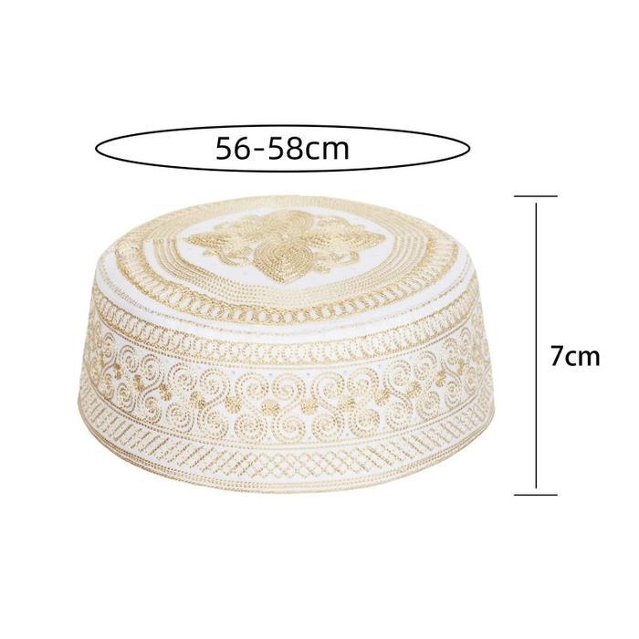 Topi Haji Pria Topi Bugis Peci Sholat Muslim Worship Hat Kopiah Bordir Topi Sholat Pria Topi Arabian