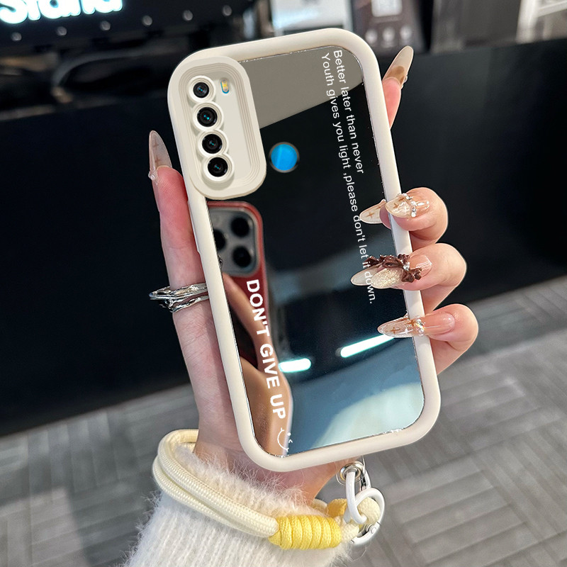 Casing Hp untuk Xiaomi Redmi Note 8 Note 8T Case Casing teks pola Silikon Softcase Kasing HP tali ga