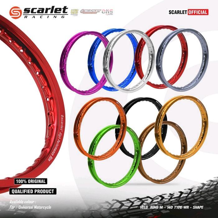 Velg Pelek Aluminium Scarlet Ring 16 Uk 140/140/ 140/160/160/185 ( 1Set ) Wr Ada Warna