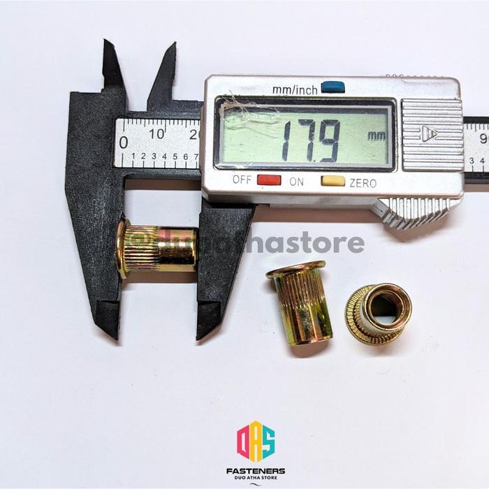 "New" Rivet Nut M8 Yellow / Mur Rivet M8 Kuning / Insert Nut M8 / Sert Nut