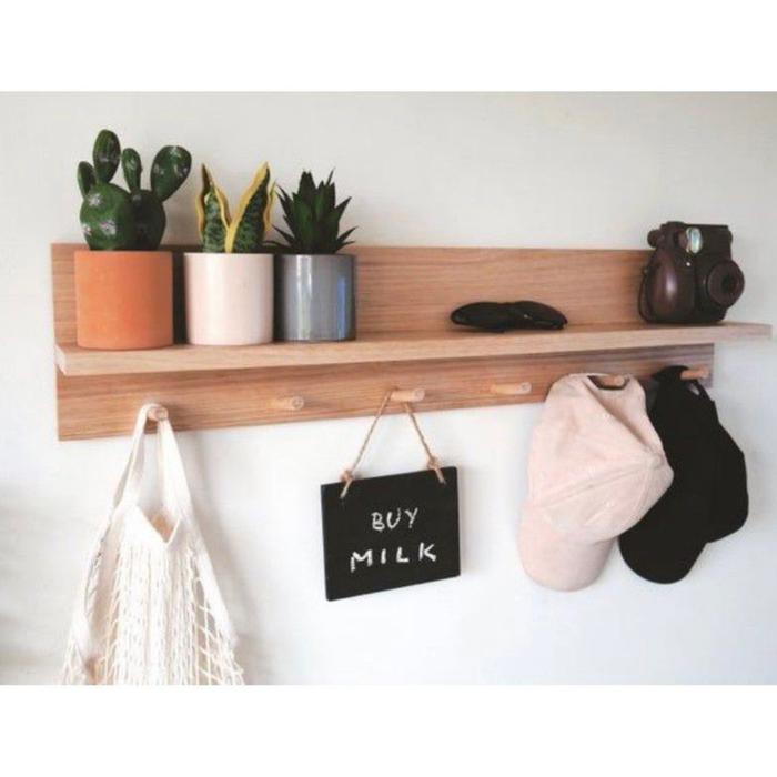 Rak dinding tempat gantungan kunci, baju tas serbaguna