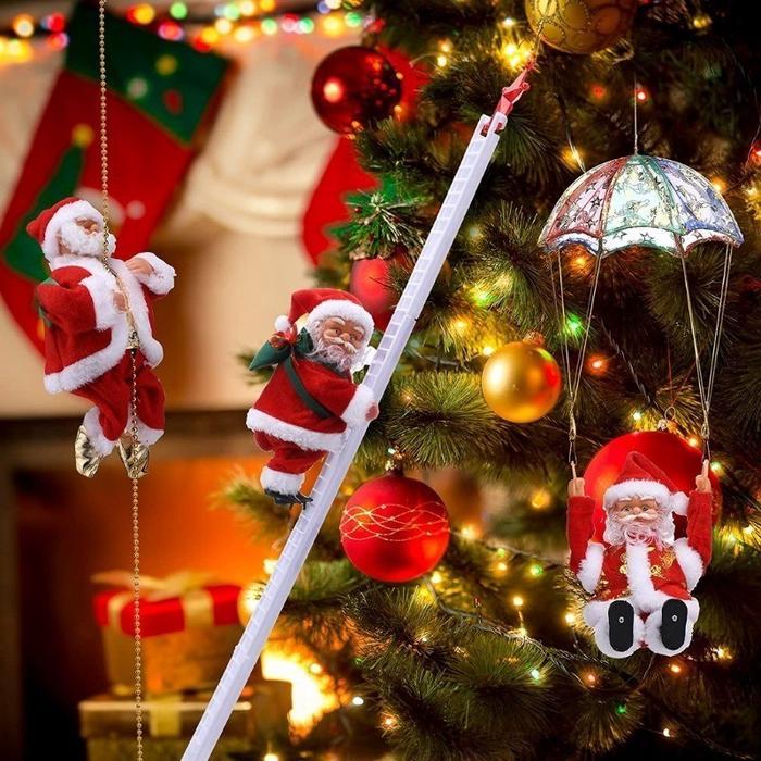 Santa Claus Listrik / Boneka Santa Claus Yang Bisa Memanjat Tangga / Hadiah Dekoratif Natal Untuk