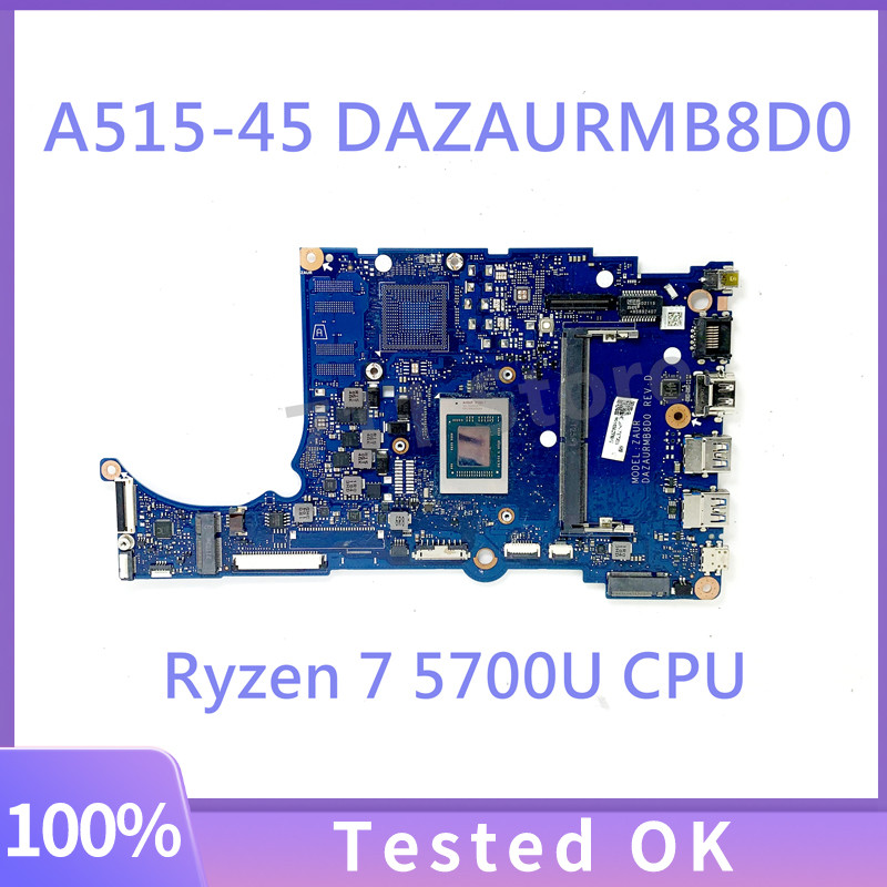 For Acer Aspire 5 A515-45 Laptop Motherboard DAZAURMB8D0 With R3-5300U R5-5500U CPU 8GB-RAM DDR4 UMA