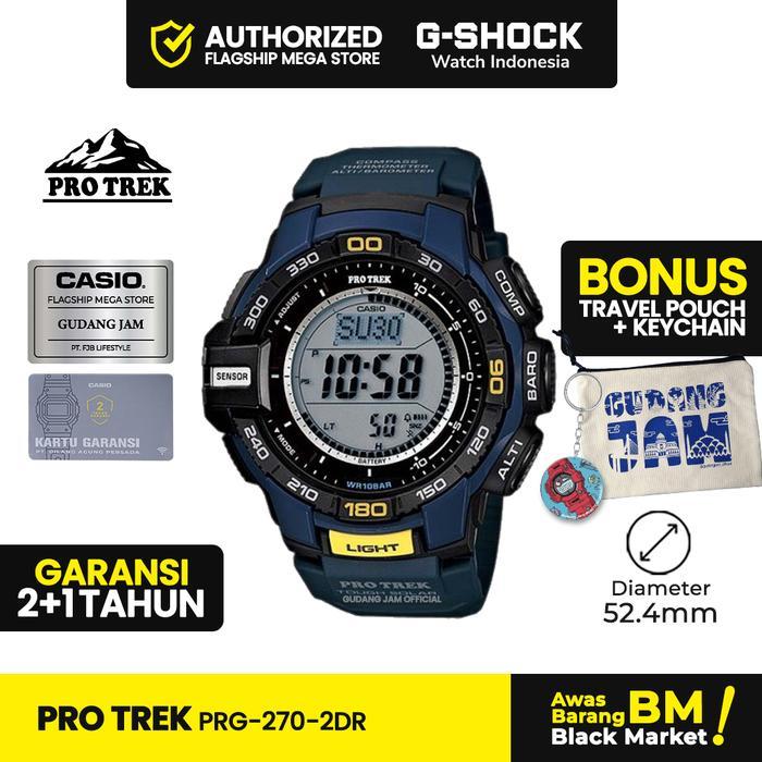DISKON Jam Tangan ProTrek Pria PRG-270-2DR Digital Resin Black Blue READY STOCK