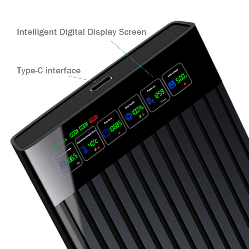 UTHAI Type-C Portable Hard Drive Chassis Intelligent Digital Display 2.5 Inch Laptop External SATA