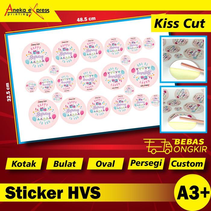 Print Cetak Sticker HVS A3+ Print + Kiss Cut