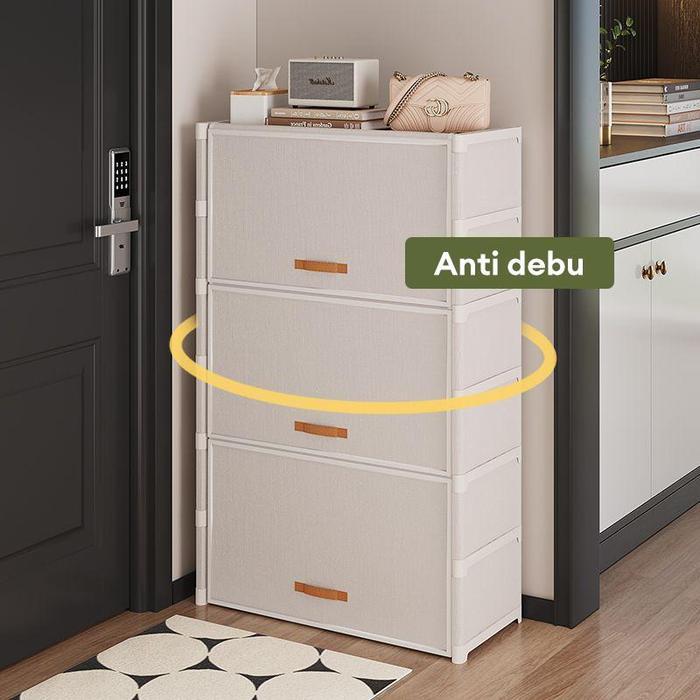 Rak Sepatu Anti Debu Tertutup Lemari Sepatu Kain 9 Susun Rak Sepatu Portable Tahan Air & Debu