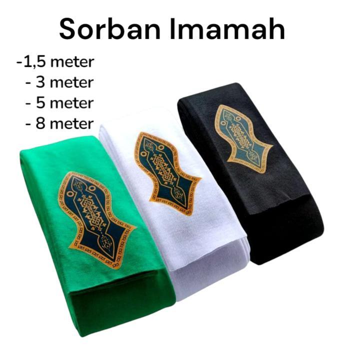 Sorban Imamah Sorban Rida/Sorban Peci Imamah Hijau Putih Hitam
