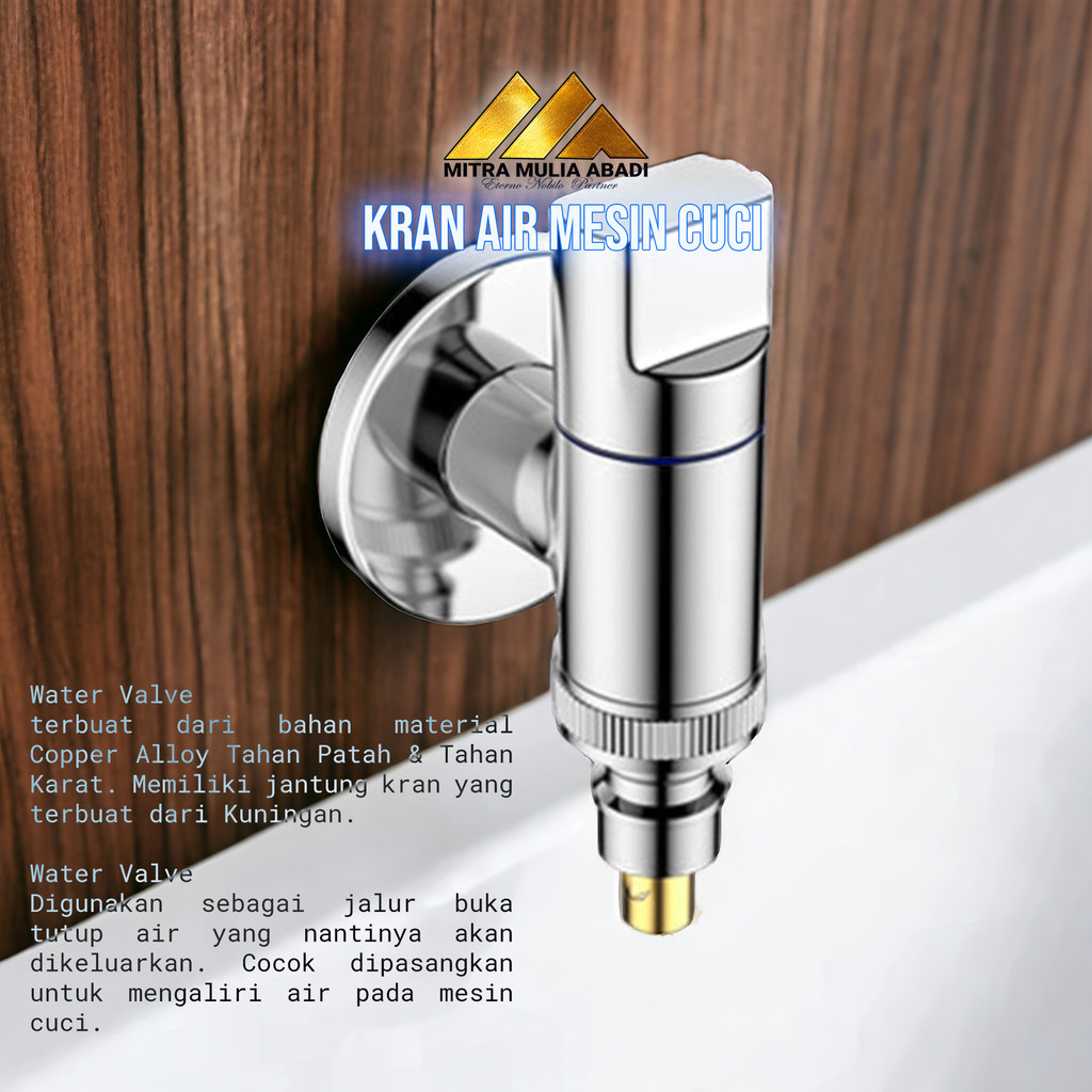Kran Air Mesin Cuci Otomatis Stainless Steel