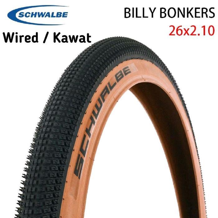 Tire Schwalbe Billy Bonkers 26 X 210 Tanwall Wired Kawat Black Brown - Ban Luar 26 X 2.10 Schwalbe