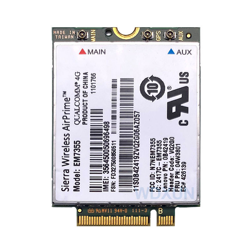 SIERRA EM7355 04W3801 GOBI5000 4G LTE PCIe Module 100M WWAN WiFi Card for Lenovo THINKPAD X1 X240