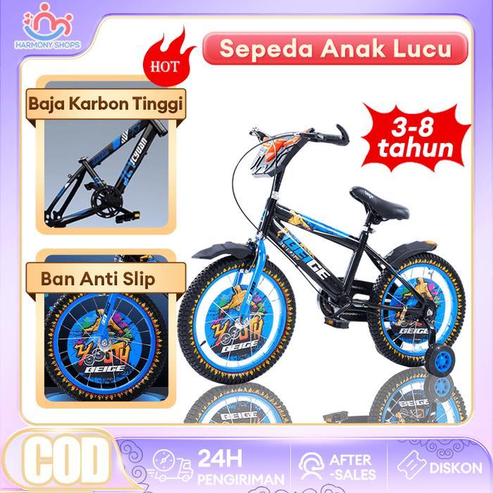 Sepeda anak 12/16/18 inci sepeda anak roda 3 sepeda bayi 3-12 bulan laki laki/perempuan tempat duduk