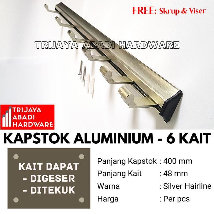 Kapstok Aluminium 6 Kait - Single Hook Capstock - Gantungan Baju
