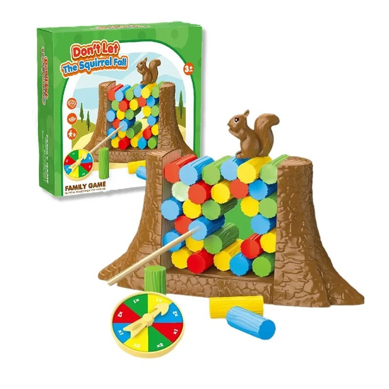 Squirrel Stacking Game Toy for Kids Parents Interactive Fun Balance Tower Building Challenge Board