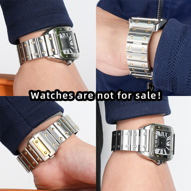 For Cartier Santos Steel Band Santos 100 Stainless Steel Watch strap Bracelet WSSA0009 Men's Women's