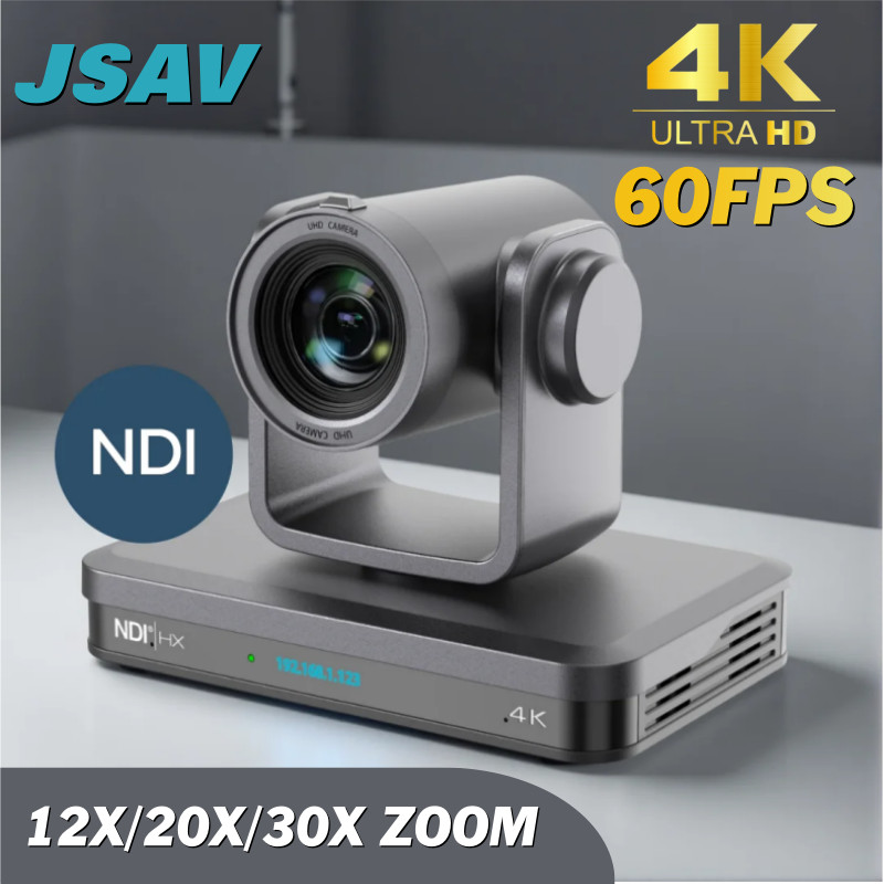 JSAV 4K 60fps PTZ Camera 30X 20X 12X Zoom NDI HX3 for AI Tracking Video Conferene camera And Live