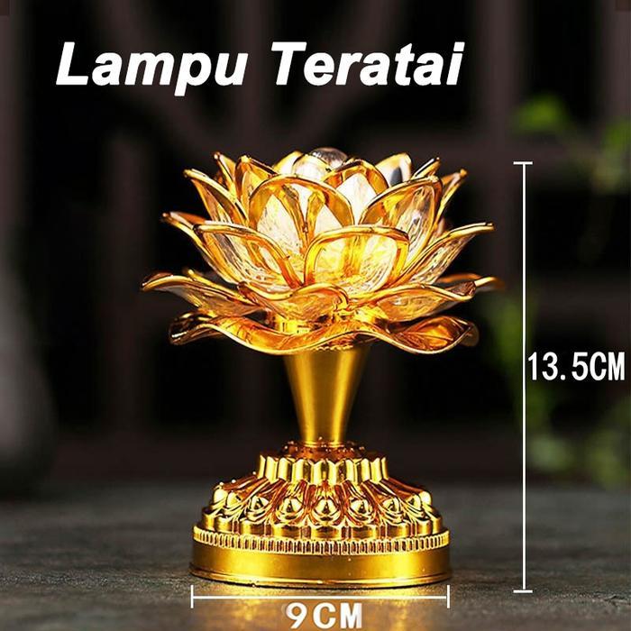 Lampu Sembahyang LED Teratai Radio Buddha 39 Lagu Warna Warni Untuk Altar Buddha