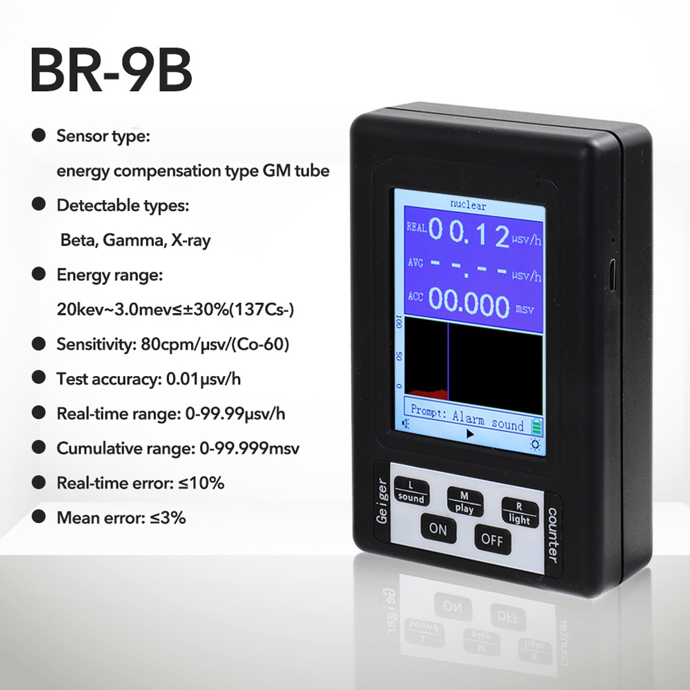 Sale BR-9B Handheld Portable Digital Display Nuclear Radiation Detector  Counter Semi-functional Typ