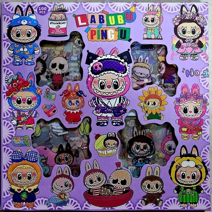"New" Stiker MOMO perbox isi 60 pcs best seller Anak Hijau Biru Merah Paper Stationery