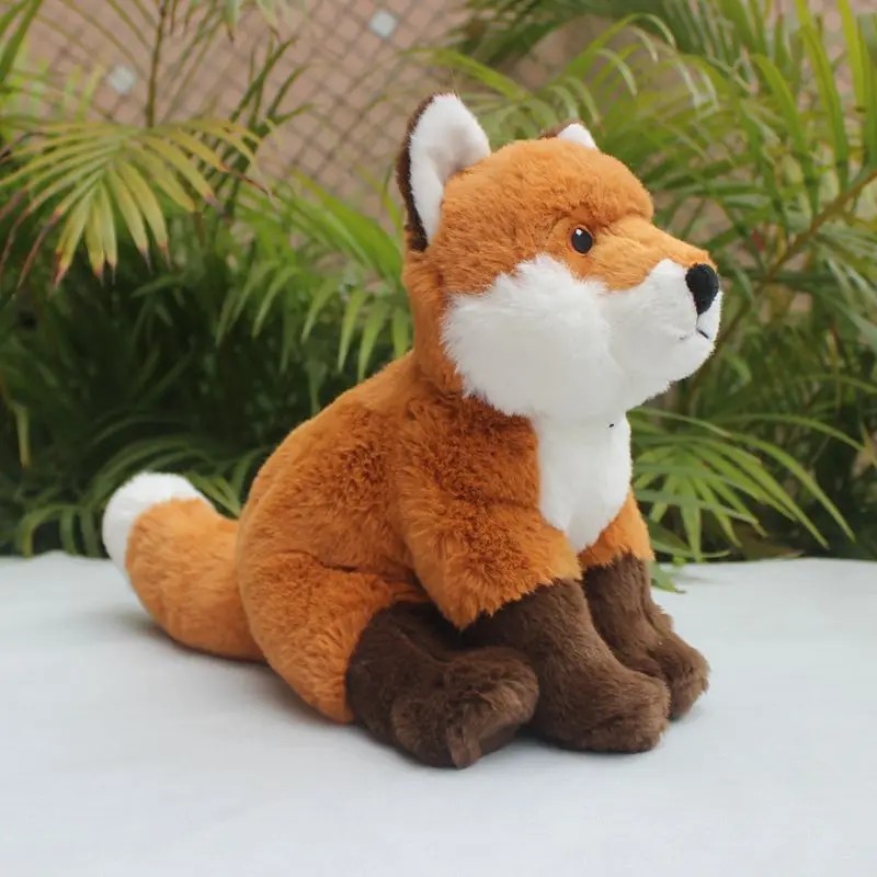 Vulpes Vulpes Plush Toy - Lifelike Red Fox Stuffed Animal, Realistic Foxy Plushie, Fluffy Cross Fox