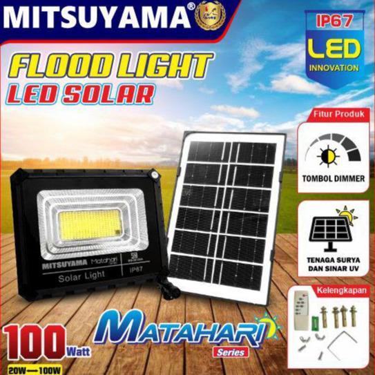 TERBARU LAMPU SOROT 100W TENAGA SURYA / TENAGA MATAHARI MITSUYAMA MS-96100A - OUTDOOR PANEL - FREE
