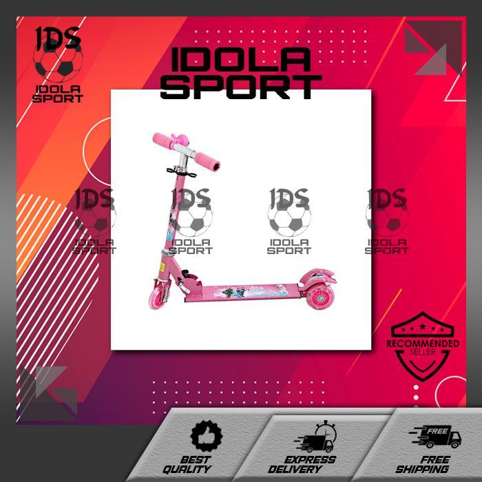 KHUSUS PINK scooter / Skuter Otoped Anak Free BELL + REM TANGAN