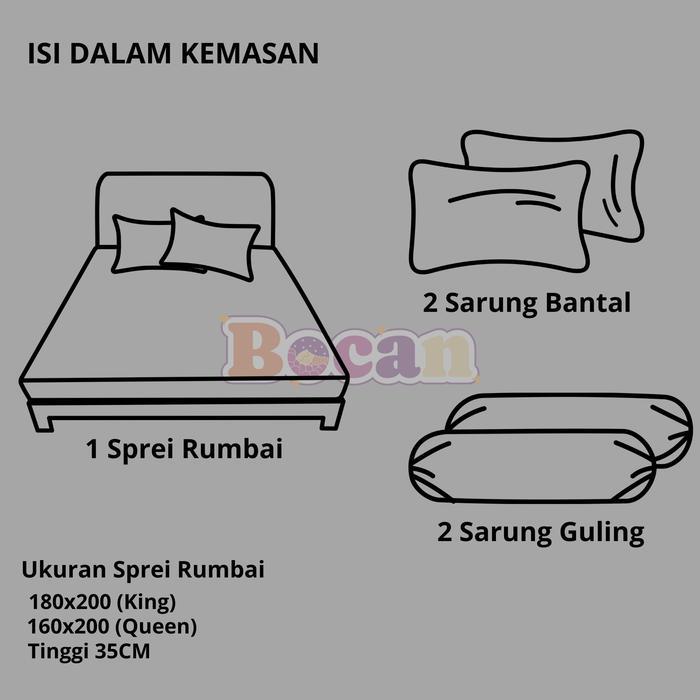 "New" Sprei Rumbai Homemade Ukuran 180x200 & 160x200 / Sprei Rumbai Bahan Katun Motif Bunga