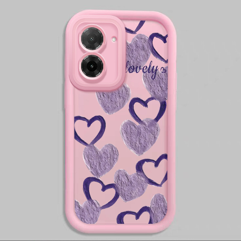 Casing Hp untuk Xiaomi Redmi A5 4G Case Hati ganda ungu Kasing silikon Cesing kuat Softcase Kesing