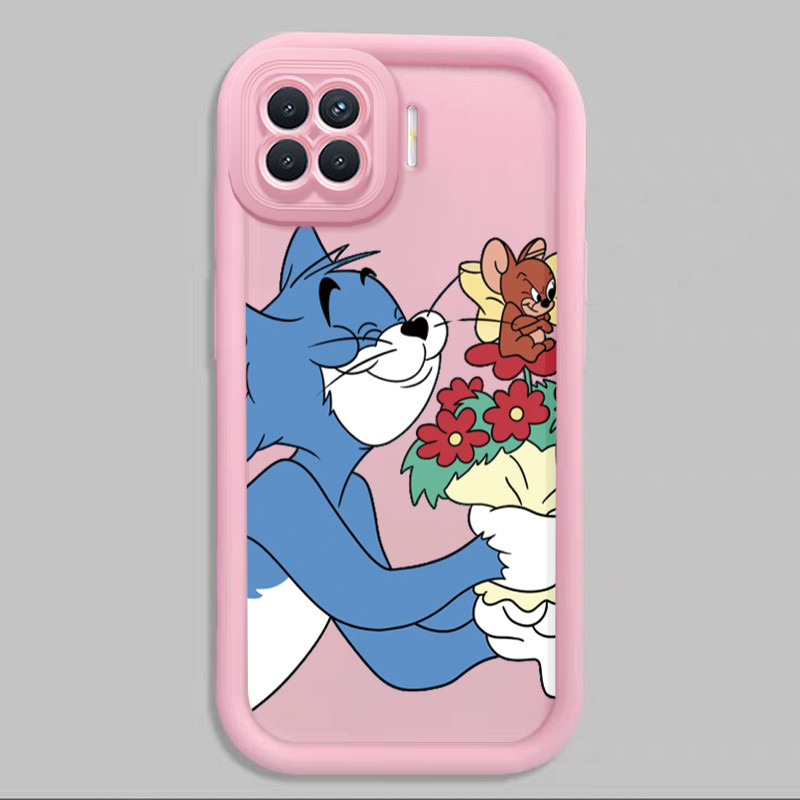 Casing Hp untuk OPPO A93 2020 Reno 4F Reno 4 Lite F17 Pro Case Casing HP couple Kucing dan tikus kar