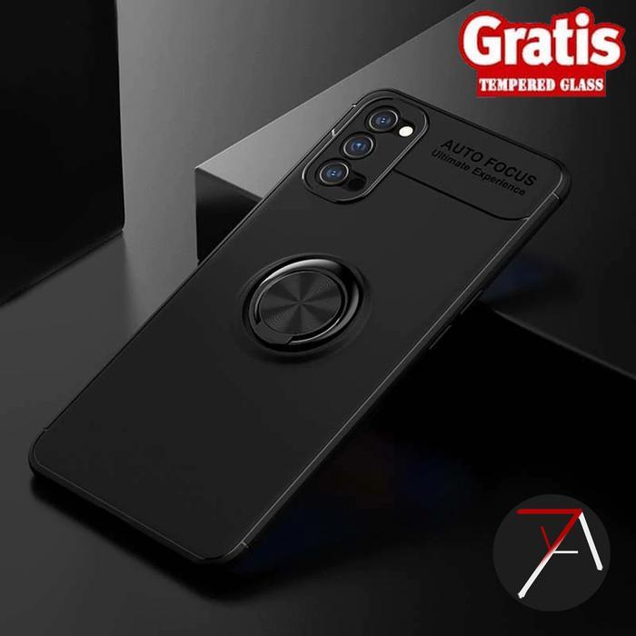 Oppo Reno 4 Reno4 Invisible I Ring Iring Soft Case Tpu Tempered Glass