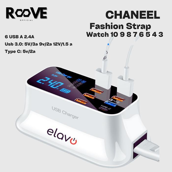 HRG DISKON ELAVO 8 IN 1 FAST Charging LED digital USB Type C port smart charger
