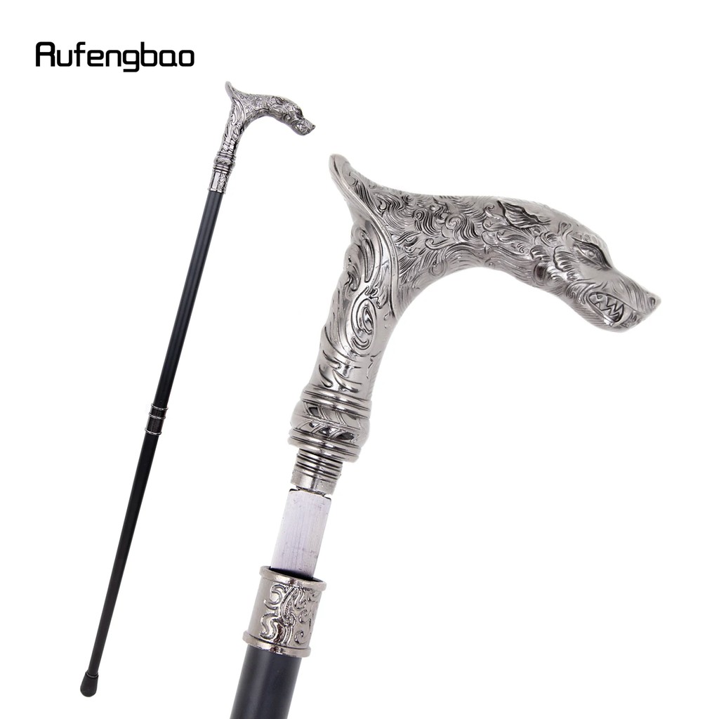 Big Teeth Wolf Walking Stick with 26cm Hidden Sword Self Defense Fashion Cane Sword Halloween