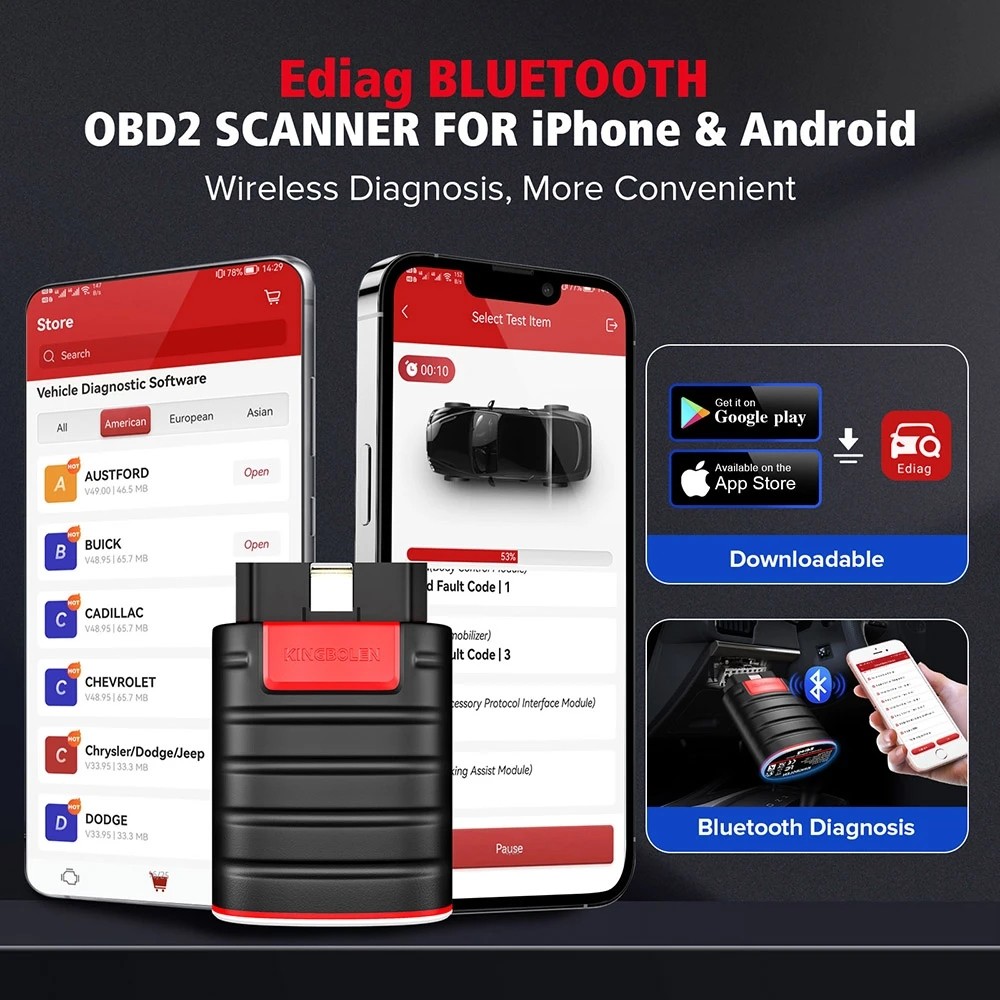 FLASH SALE    KINGBOLEN Ediag Hot Boot All System Full Software 1 Year Free OBD2 Diagnostic Tools 16