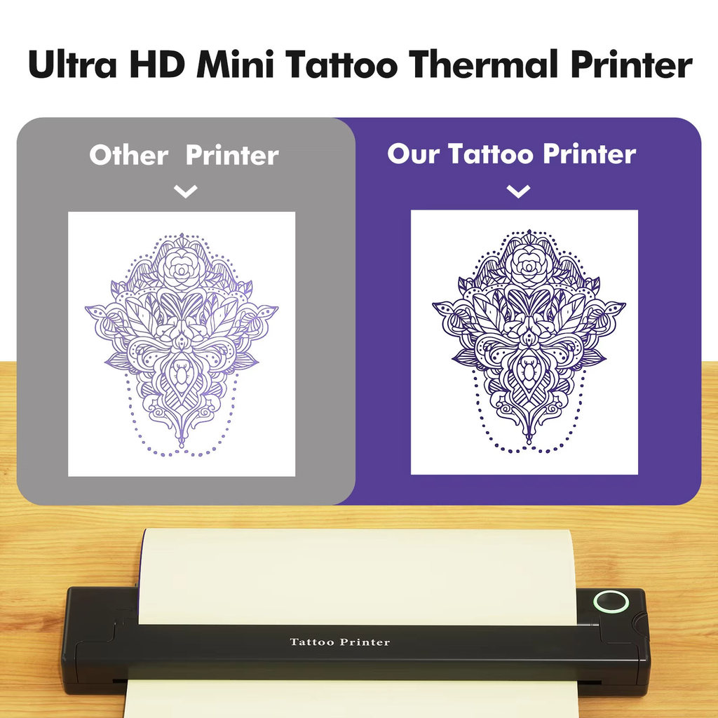 A4 Mini Portable Thermal Printer Wireless Bluetooth Tattoos Printer Tattoo thermocopier Adhesive