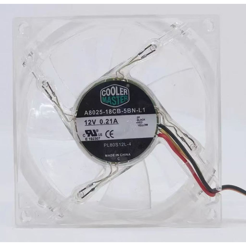 For Original Cooler Master A8025-18CB-5BN-L1 8025 80MM 8cm Computer case CPU LED Cooling fan 12V