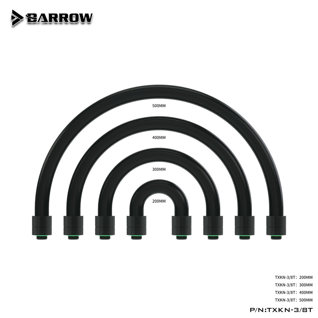 Barrow AIO Anti-Kink Soft Tube with Rotary G1/4in. Fittings PC Water Cooling Block for Mining Rig