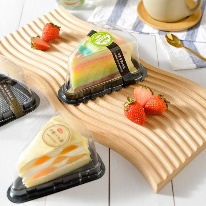 Thebest- korean Tray Mika SEGITIGA Cake Box Dus Mika Mini Cake Tray Mika Slice