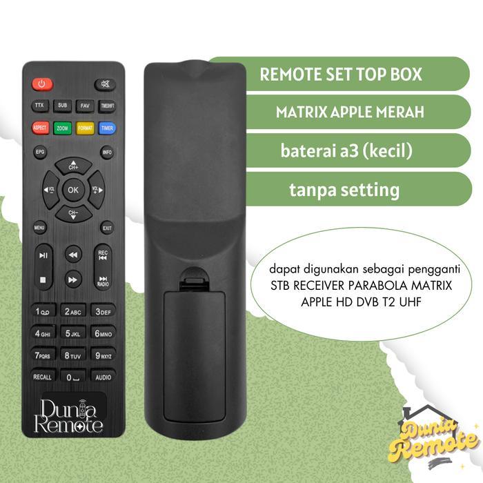 N3W Remote STB Matrix Apple Merah DVB T2 / Remot Receiver Matrix Apple HD