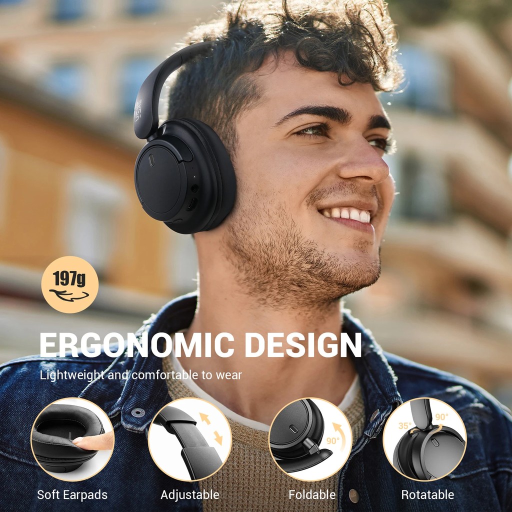 Oneodio EKSA V16 Wireless Headphones Bluetooth 5.3 Over Ear Headset With Mic Bass/Pop Mode Hi-Res