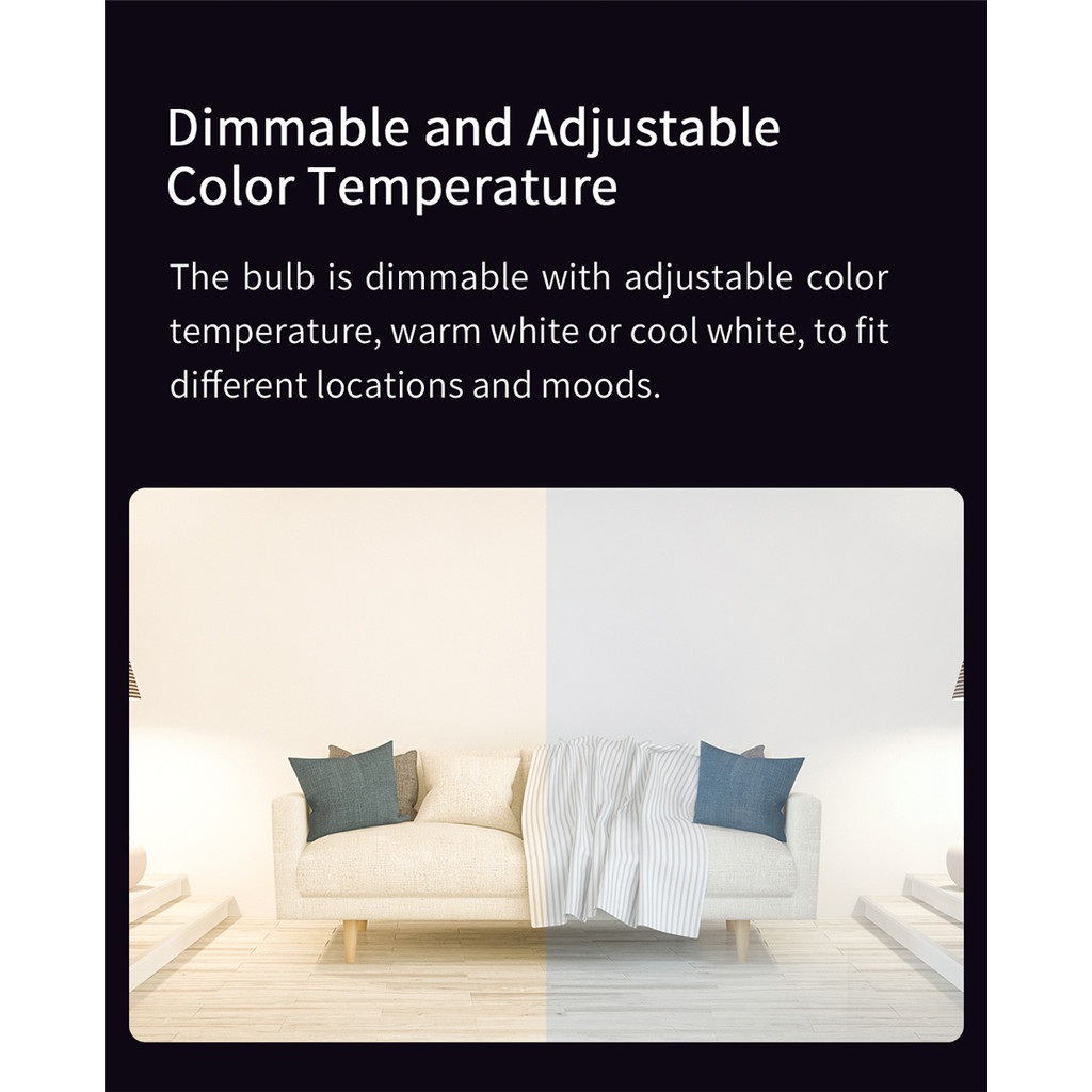 Global Version Yeelight Smart LED Bulb W3 E26 WiFi Connection Dimmable Voice Control Compatible with