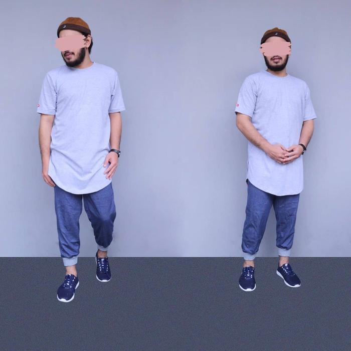 Kaos Kurta Pakistan Polos Longline S - 2Xl Xxl Big Size Jumbo