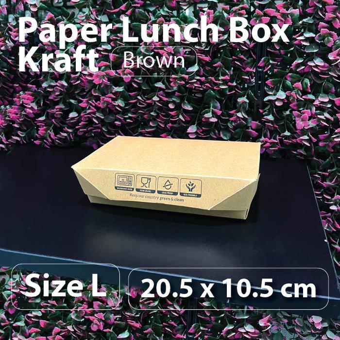 Paper Lunch Box Brown Kraft Size M - L