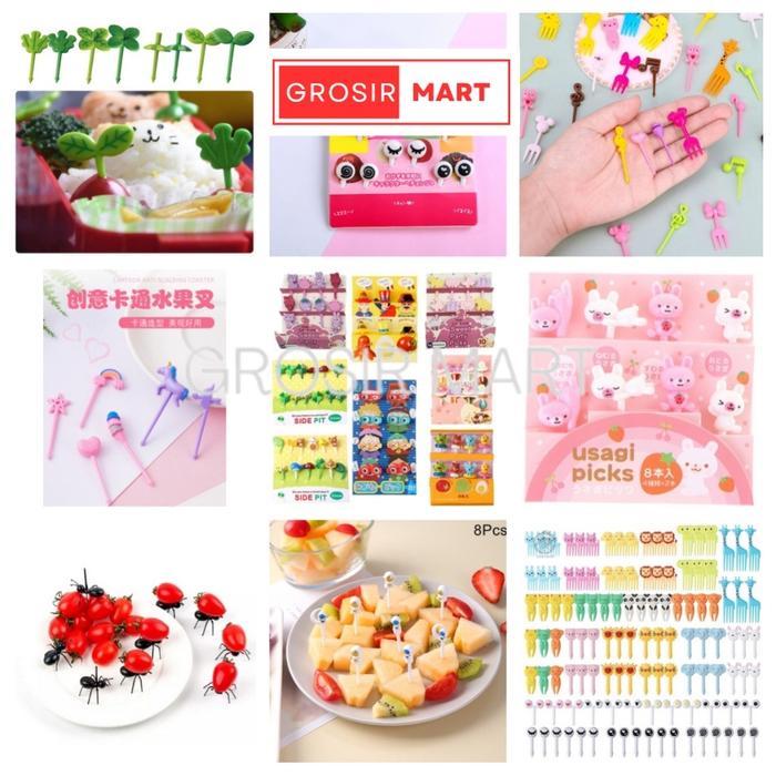 GrosirMart Garpu Bento Lucu Tusukan Bento Buah Kue Dessert Foodpicks Dekorasi Hias Bento Motif Mata