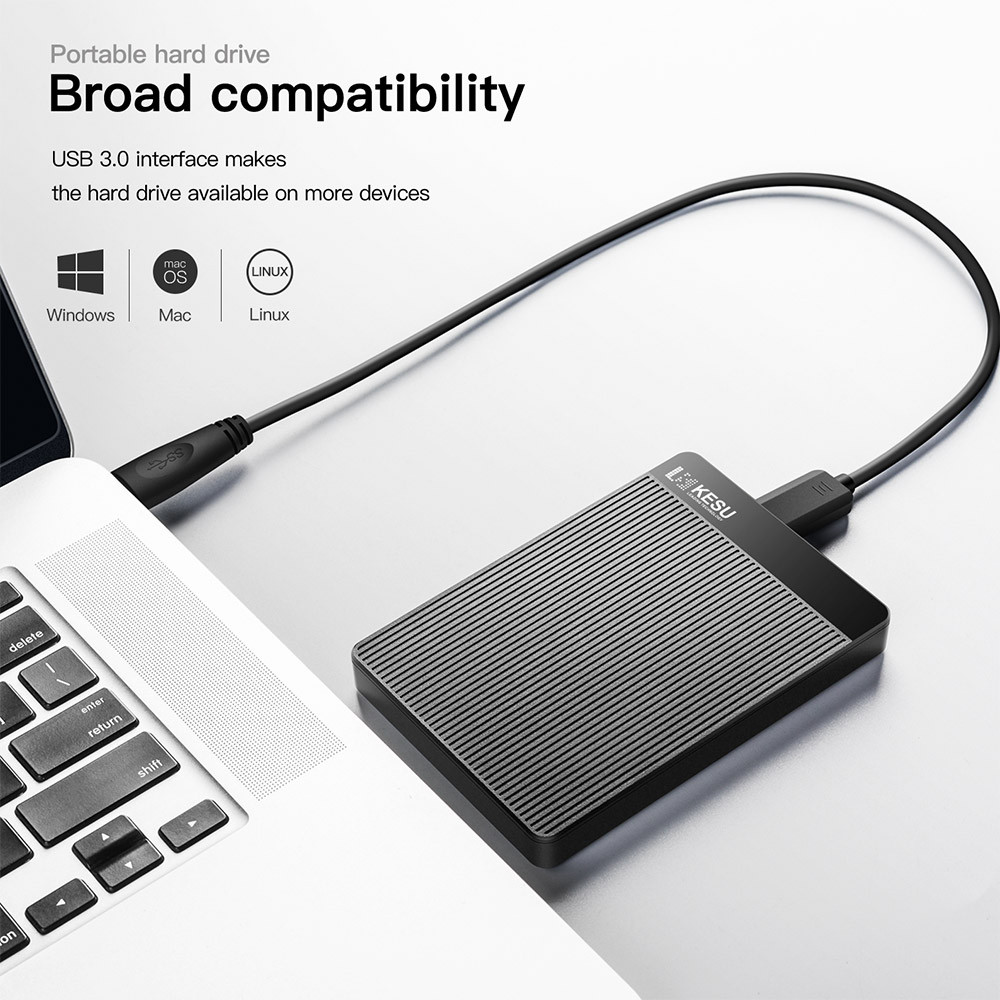 KESU High Speed Flash HDD 2.5" Portable External Hard Drive 500G 1TB USB3.0 Fast Transfer Large