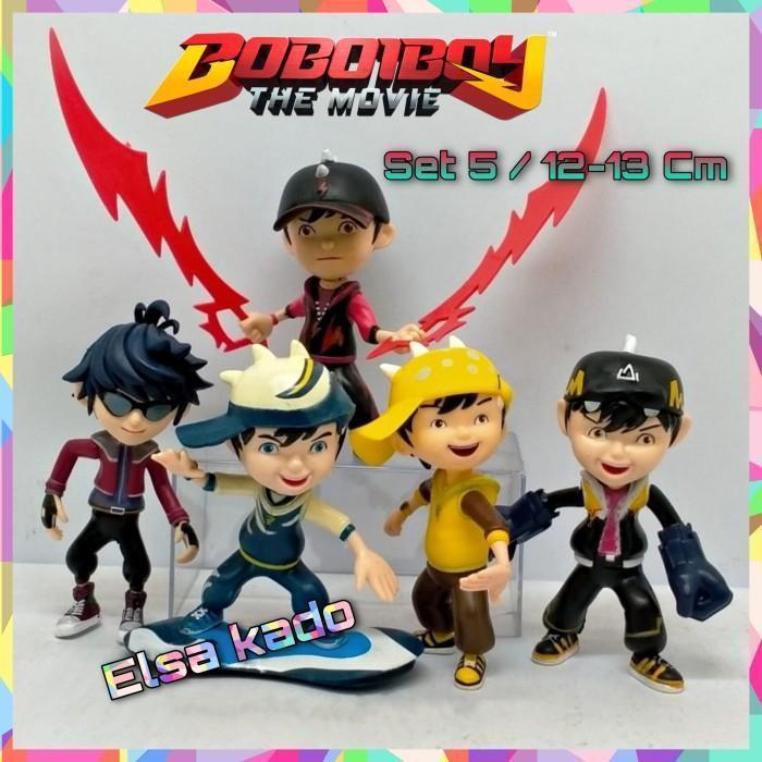 Action Figure Boboiboy Set Mainan Topper Cake Halilintar Tanah Angin Terlaris